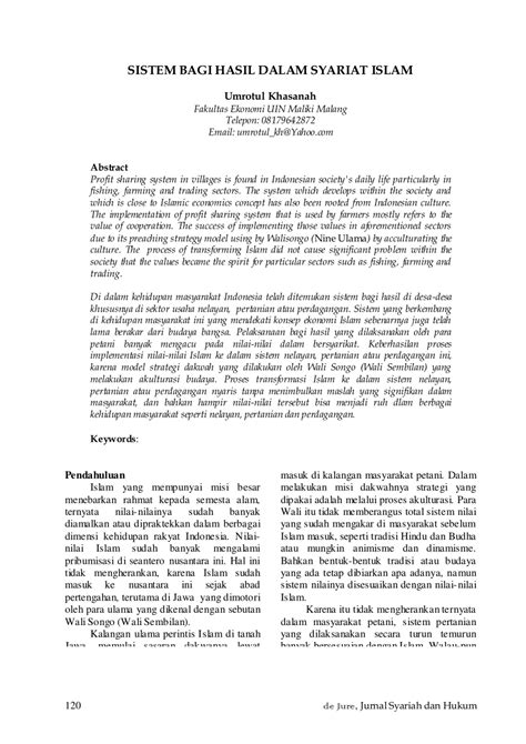 SISTEM BAGI HASIL DALAM SYARIAT ISLAM - UIN Malang - balustradellc