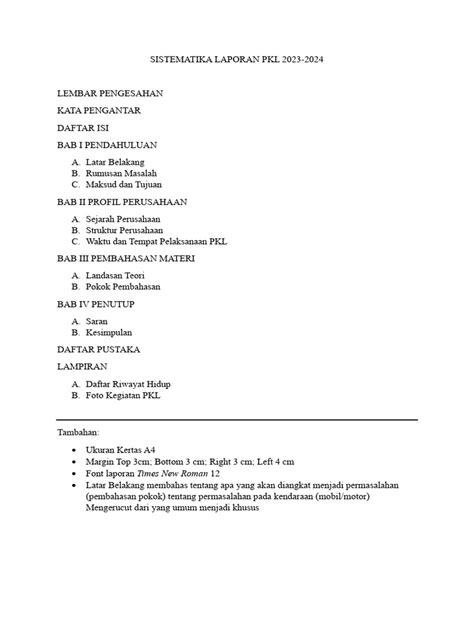 Sistematika Laporan KP - balustradellc