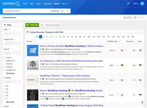 SISTRIX Content Discovery The Best Content in a Search Engine SISTRIX