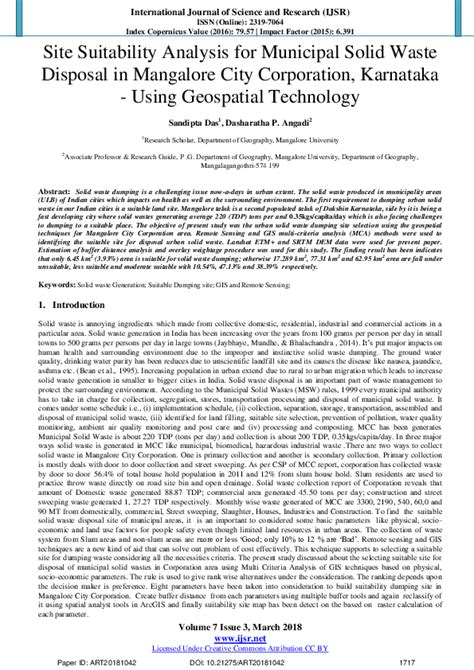 Site Suitability Analysis for Solid Waste Disposal using Geospatial ... - wintechmobiles.com