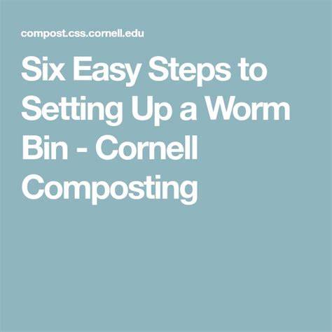 Six Easy Steps to Setting Up a Worm Bin - Cornell Composting - raincitystudios.com