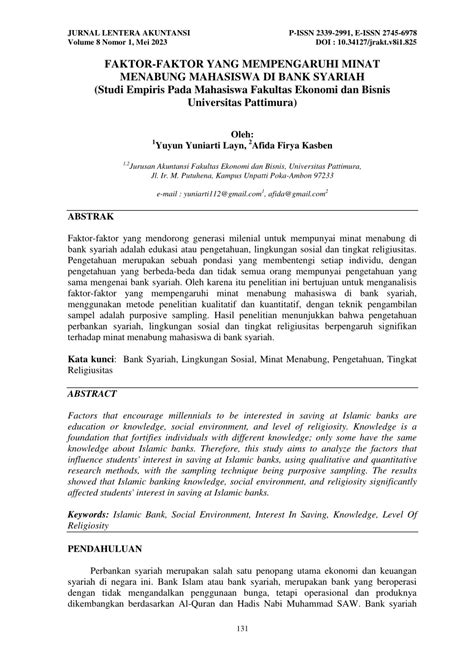 SKRIPSI FAKTOR-FAKTOR YANG MEMPENGARUHI MINAT MENABUNG PADA BANK ... - balustradellc