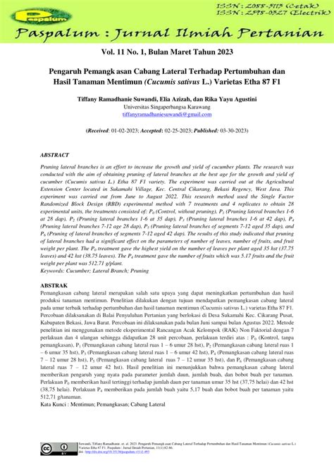 SKRIPSI PENGARUH PEMANGKASAN TERHADAP PERTUMBUHAN DAN HASIL MENTIMUN ... - balustradellc
