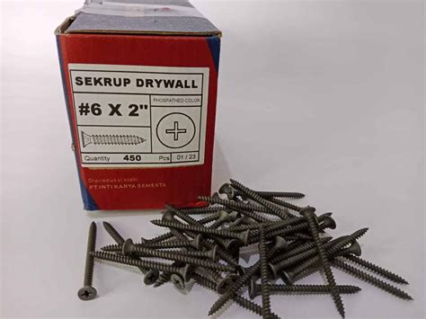 Skrup Gipsum Hitam 2,5 cm - balustradellc