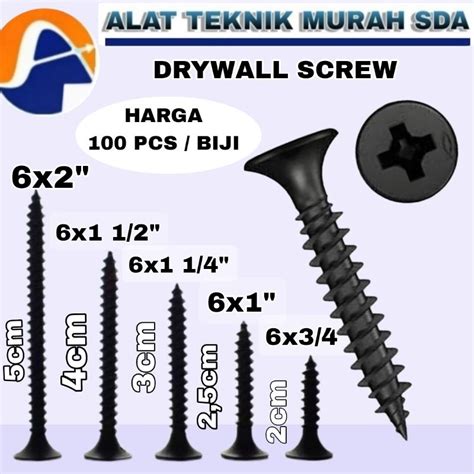 skrup gypsum 2" (5 cm) yg tajam, screw drywall utk pasang gypsum - balustradellc