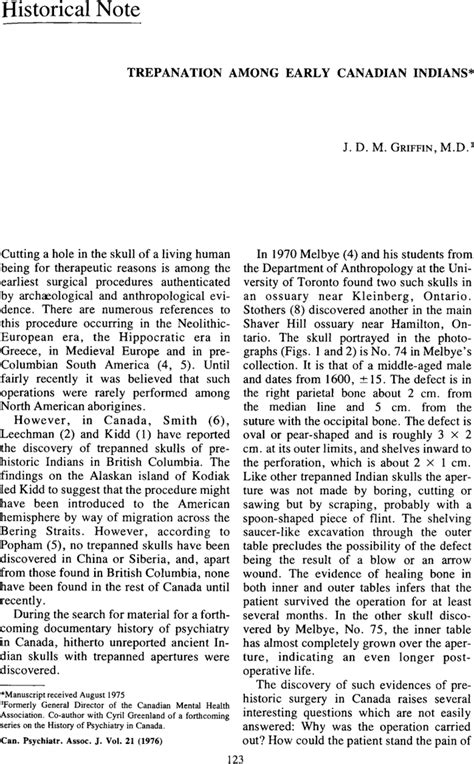 Skull trepanation among the early Indians of Canada and the United ... - wintechmobiles.com