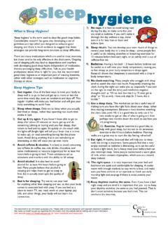 Sleep Information Sheet - 04 - Sleep Hygiene new - wintechmobiles.com
