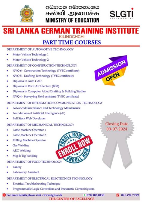 SLGTI Courses & Training Programmes Sri Lanka - German …