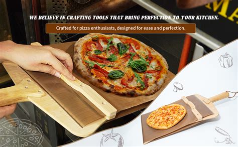 Sliding Pizza Peel, Non Stick Pizza Peel Slider 12 inch with Wood ... - balustradellc