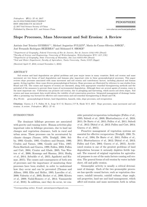 Slope Processes, Mass Movement and Soil Erosion: A Review - wintechmobiles.com