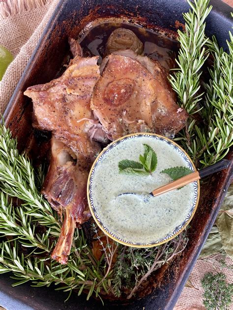 Slow Roasted Lamb Shoulder (with Mint Chimichurri Sauce) - balustradellc