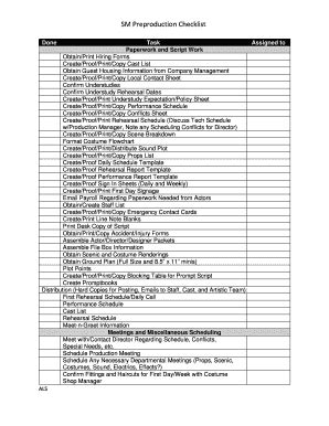 SM Preproduction Checklist - Dramatics Magazine Online - muktibox.com