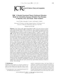 SM6: A Density Functional Theory Continuum Solvation Model for ...