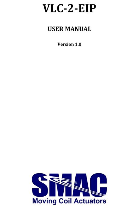 SMAC VLC-2-EIP USER MANUAL Pdf Download ManualsLib