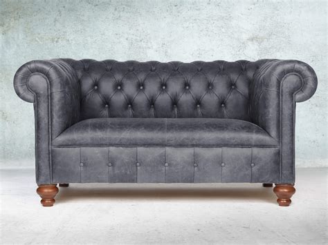Small Leather Chesterfield Sofas - Old Boot - balustradellc
