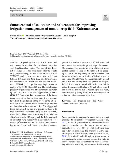 Smart control of soil water and salt content for improving irrigation ... - coolestguyplanet.net
