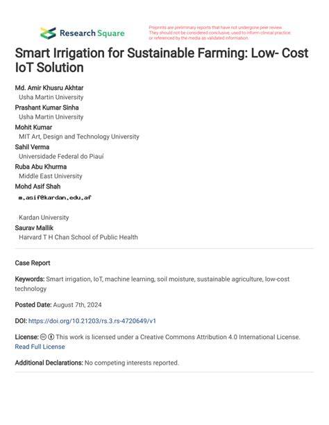Smart Irrigation for Sustainable Farming: Low- Cost IoT Solution - raincitystudios.com