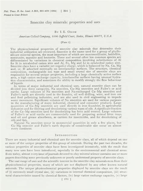 Smectite clay Minerals: Properties and Uses - JSTOR - muktibox.com