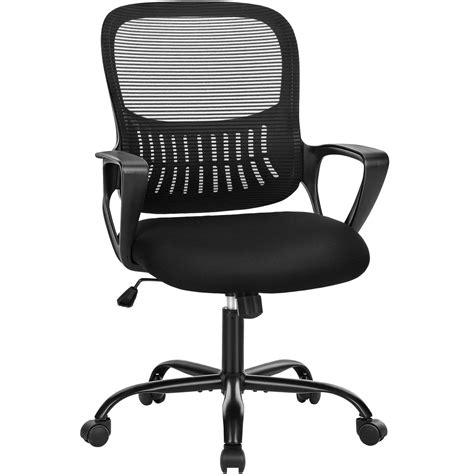 SMUG Office Desk Chair with Armrest for Home, Black