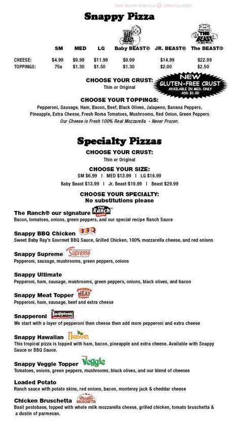 SNAPPY TOMATO PIZZA, Union City - Menu, Prices & Restaurant …