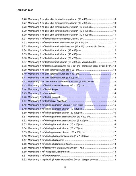 SNI 7395:2008 - Analisa Pekerjaan Lantai & Dinding - balustradellc