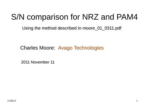 SNR comparison for NRZ and PAM4 - IEEE