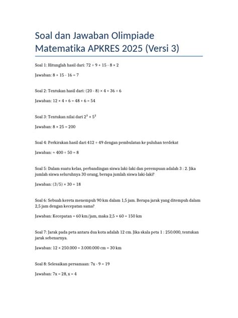 Soal dan Jawaban Olimpiade Matematika | PDF - Scribd - wintechmobiles.com