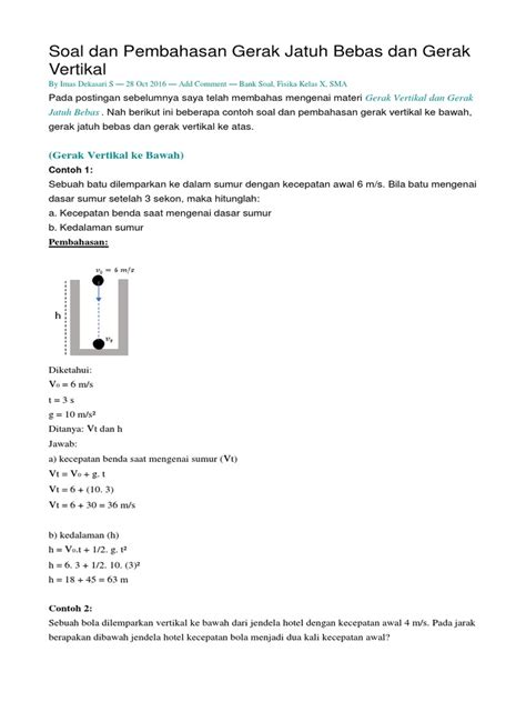 Soal dan Pembahasan Gerak Jatuh Bebas | PDF - Scribd - wintechmobiles.com