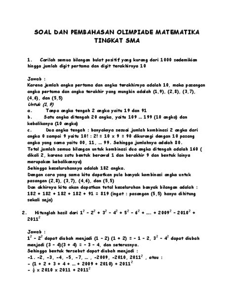 Soal Dan Pembahasan Olimpiade MATEMATIKA SMA … - wintechmobiles.com