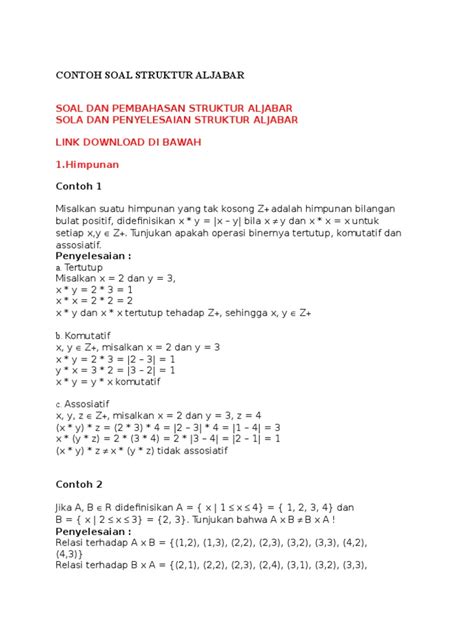 SOAL DAN PEMBAHASAN STRUKTUR ALJABAR - wintechmobiles.com