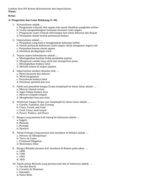 Soal IPS Kolonialisme & Imperialisme: Perlawanan Terhadap VOC - wintechmobiles.com