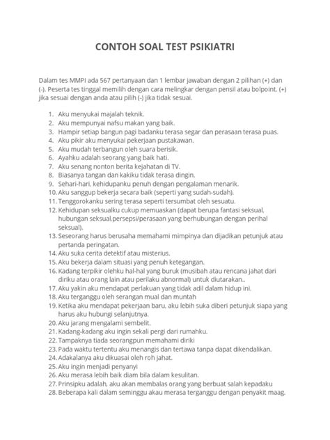 Soal Latihan Diagnosa Psikiatri - balustradellc