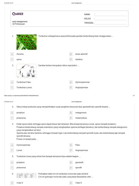 Soal Metagenesis | PDF - muktibox.com