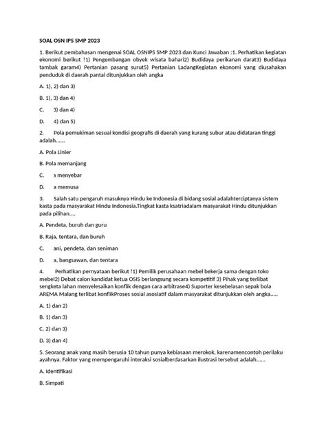 Soal Osn Ips Smp - wintechmobiles.com