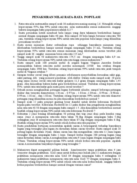 Soal Penaksiran Parameter | PDF - Scribd - wintechmobiles.com