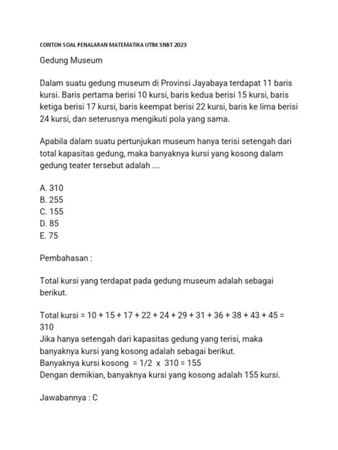 Soal Penalaran Matematika UTBK 2023 | PDF - Scribd - wintechmobiles.com