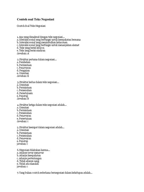 Soal Teks Negosiasi Kuis - Quizizz - balustradellc