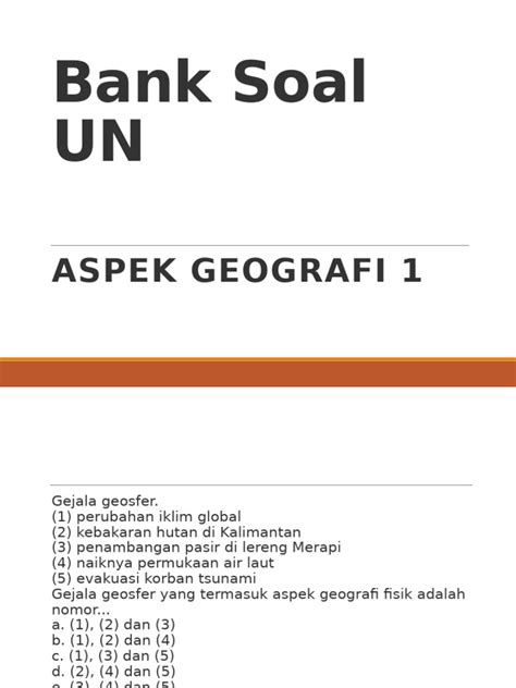 Soal UN Aspek Geografi - GEOGRAPIK - wintechmobiles.com