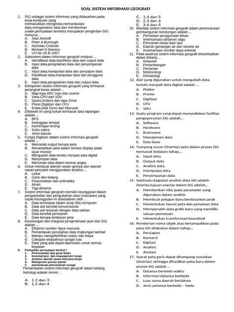 Soal UN Manfaat SIG - GEOGRAPIK - wintechmobiles.com