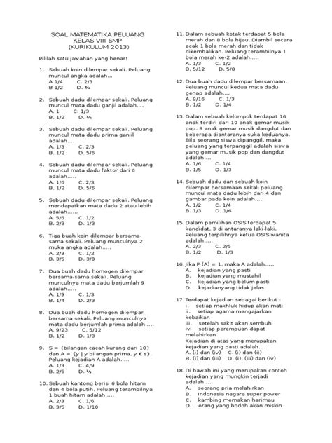Soal-Soal Matematika/Peluang - Wikibuku bahasa Indonesia - wintechmobiles.com