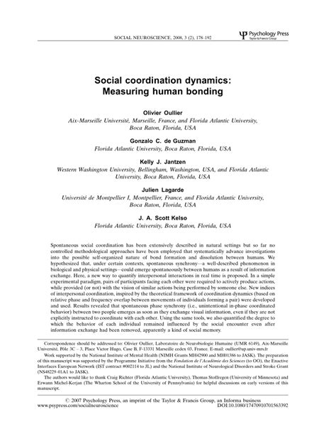 Social coordination dynamics: Measuring human … - balustradellc