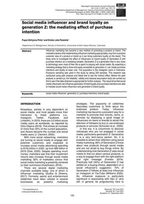 Social Media Influence on Purchase Intention with the Mediating Effect ... - balustradellc