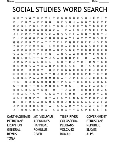 SOCIAL STUDIES WORD SEARCH WordMint