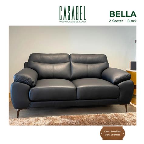 Sofa Kulit Asli Minimalis CASABEL BELLA 2 Kursi - balustradellc