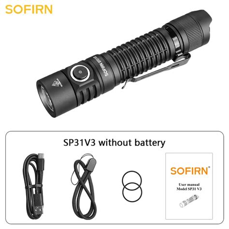 Sofirn SP31 V3 EDC USB Type-C Tactical Flashlight w/ Side/Tail Switch - balustradellc