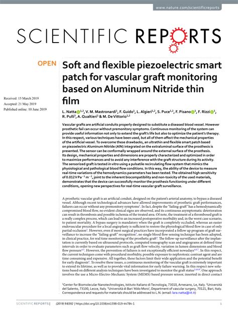 Soft and flexible piezoelectric smart patch for vascular graft ... - wintechmobiles.com