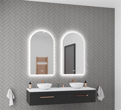 Soft Arch LED Mirror – Modern Backlit Vanity Wall Decor - Etsy - balustradellc