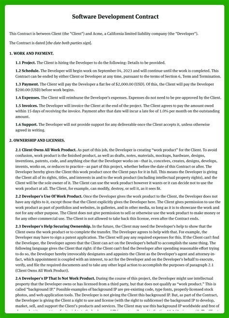 Software Development Contract - [Free Template] | Proposable - coolestguyplanet.net