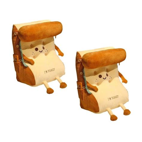 SOGA 50cm Soft Sliced Toast Plush Wedge Cushion Stuffed Pillow Smiley Face