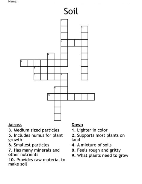 SOIL CROSSWORD WordMint